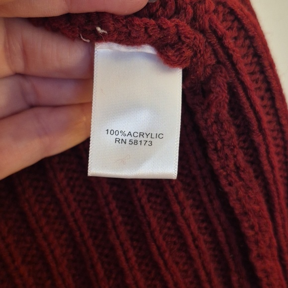 NWT Raga Open Cardigan Fringe Cherry Red Knit Drop Shoulder Boxy Size Large - Picture 9 of 10